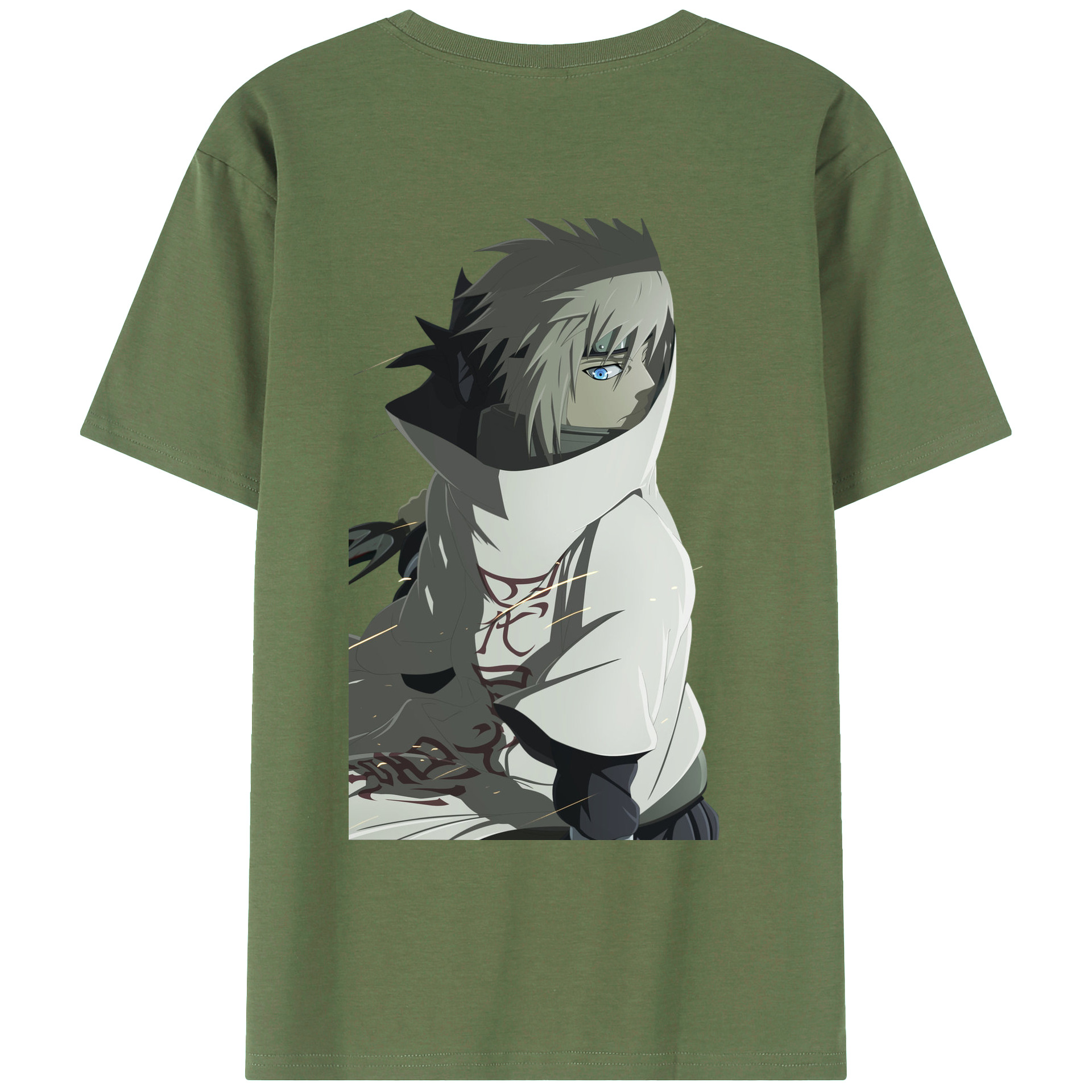 （画像用） NARUTO -ナルト- 波風 ミナト Namikaze Minato 綿100％ メンズ半袖Tシャツ（バックプリント） 通気性